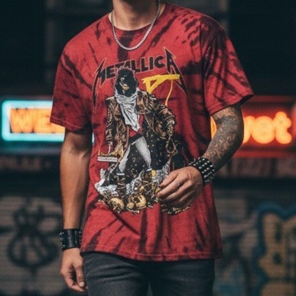 Metallica T-Shirt Mens Medium Unforgiven Pushead Tie Dye Graphic Band Tee NWT